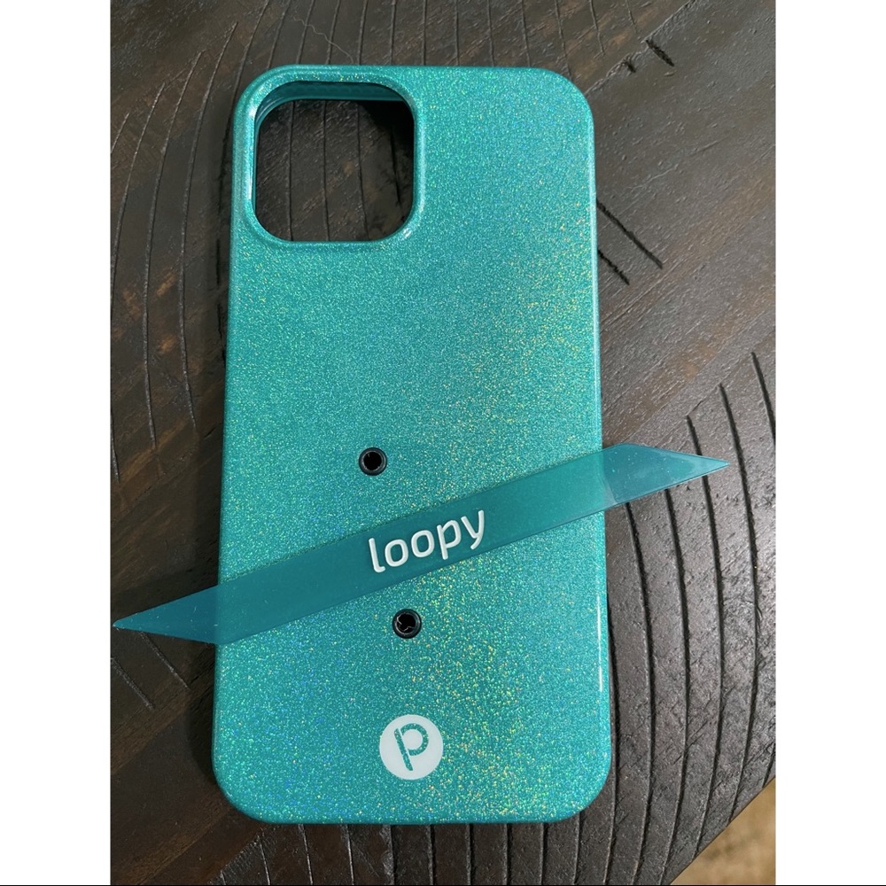 iPhone 12 Pro Max Loopy Case Teal Sparkle